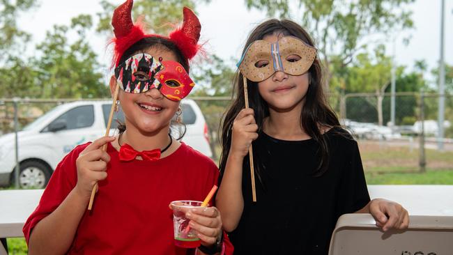 Amy Parker-Huck and Emma Parker-Huck during Spook-Tacular Halloween Haunted House Disco at the Malak Community Centre. Picture: Pema Tamang Pakhrin