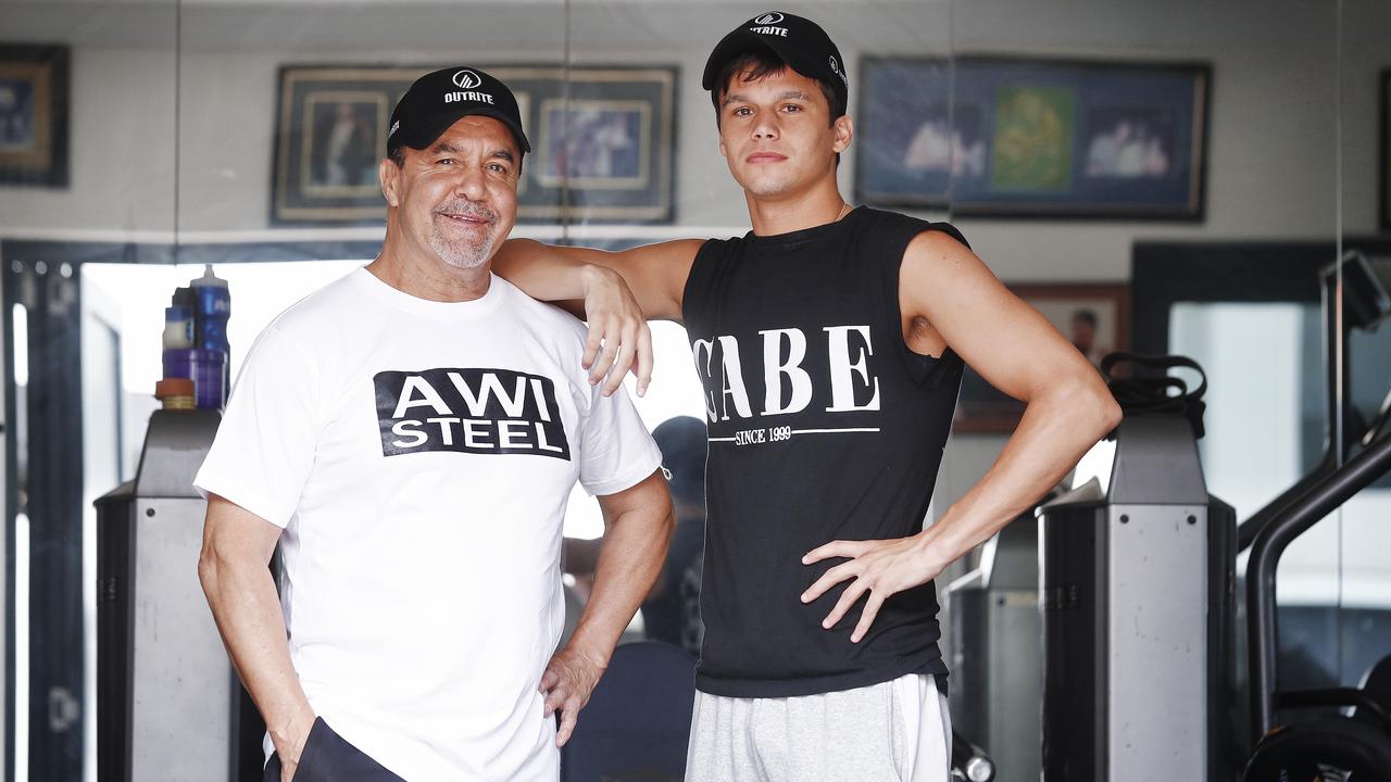 Brock Jarvis with his manager, Jeff Fenech.