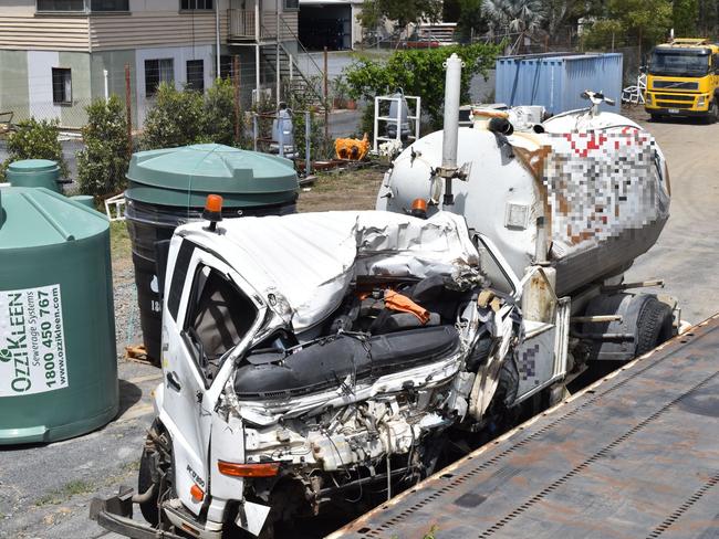 The truck that allegedly hit the ambulance at Stanwell on October 11.