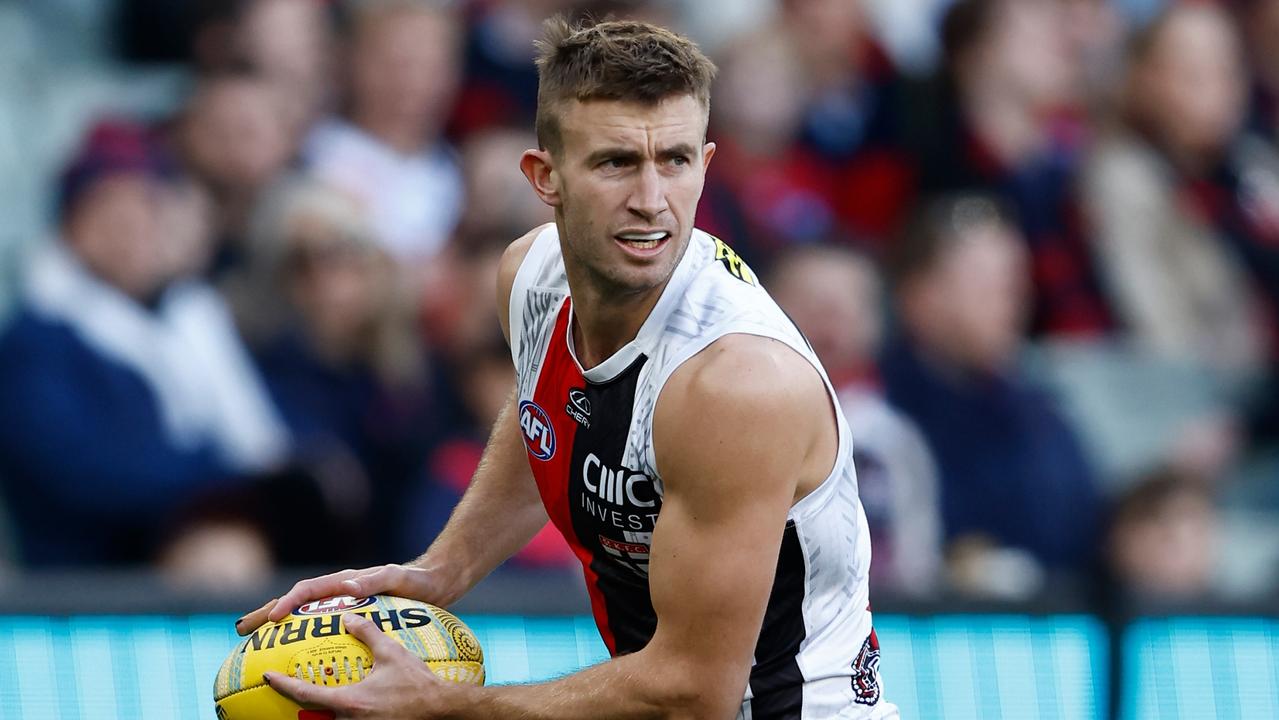 MELBOURNE, AUSTRALIA - MAY 26: Dougal Howard of the Saints in action during the 2024 AFL Round 11 match between Narrm (Melbourne) and Euro-Yroke (St Kilda) at The Melbourne Cricket Ground on May 26, 2024 in Melbourne, Australia. (Photo by Michael Willson/AFL Photos via Getty Images)