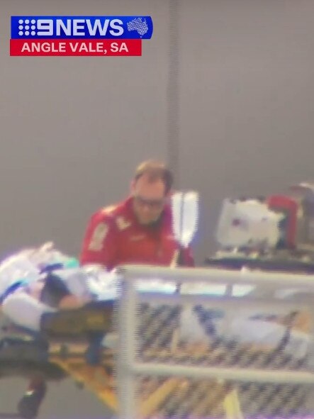 Henry Nau being airlifted to hospital. Picture: NINE NEWS