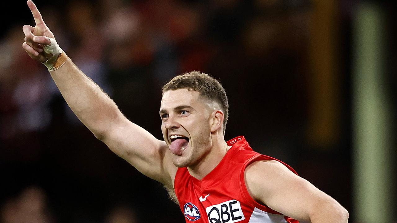 Tom Papley is adamant he marked the ball before kicking Sydney’s only goal of the last quarter. Picture: Phil Hillyard