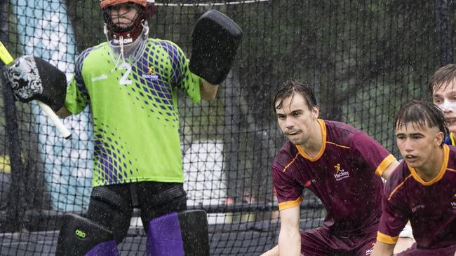 Hockey Nationals - Queensland V ACT - Cairns based Queensland player Brayden Naess (centre). Picture: Brian Cassey