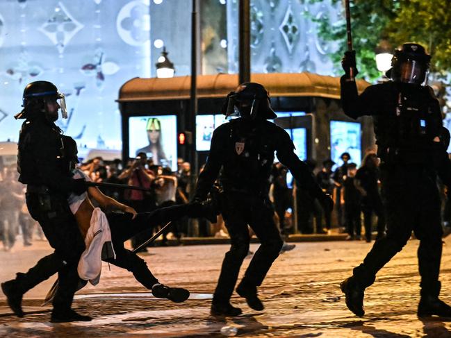 Riots erupted in France after PSG’s Champions League victory. Picture: Lou Benoist/AFP