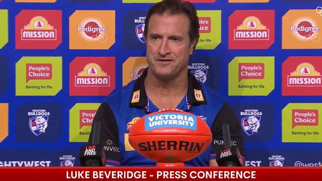 Luke Beveridge has had enough.