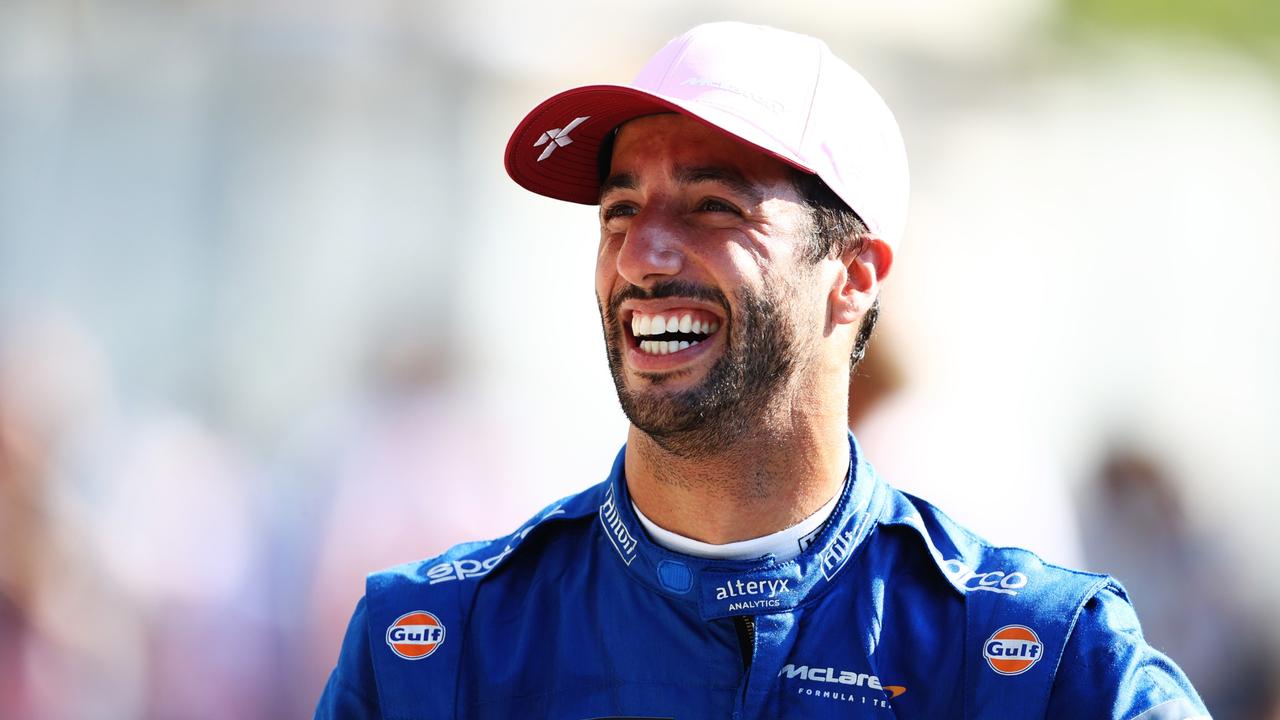 MONZA, ITALY - SEPTEMBER 12: Race winner Daniel Ricciardo of Australia driving the (3) McLaren F1 Team MCL35M Mercedes celebrates in parc ferme during the F1 Grand Prix of Italy at Autodromo di Monza on September 12, 2021 in Monza, Italy. (Photo by Bryn Lennon/Getty Images)