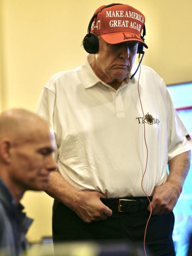 Donald Trump watches the strikes against the Houthis with advisers. Picture: X / @WhiteHouse