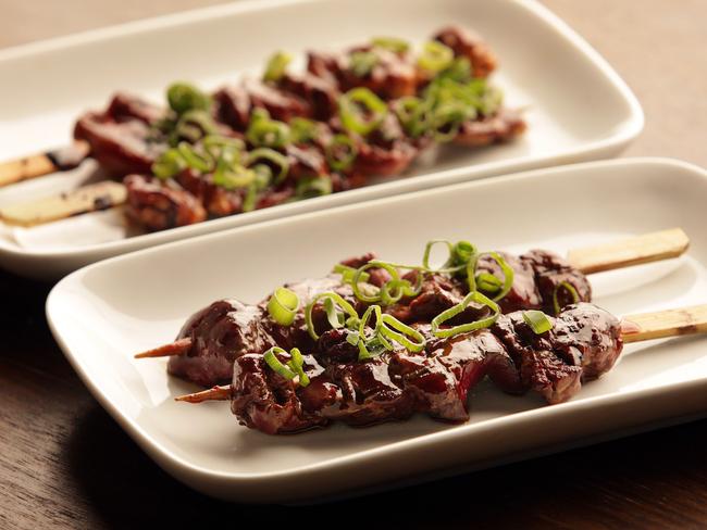 Chicken heart and liver skewers from Tokyo Bird.