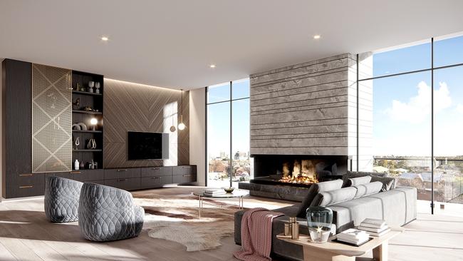 Artist impression of four-bedroom penthouse in "217 East Tce" project. It will be priced in excess of $4 million.