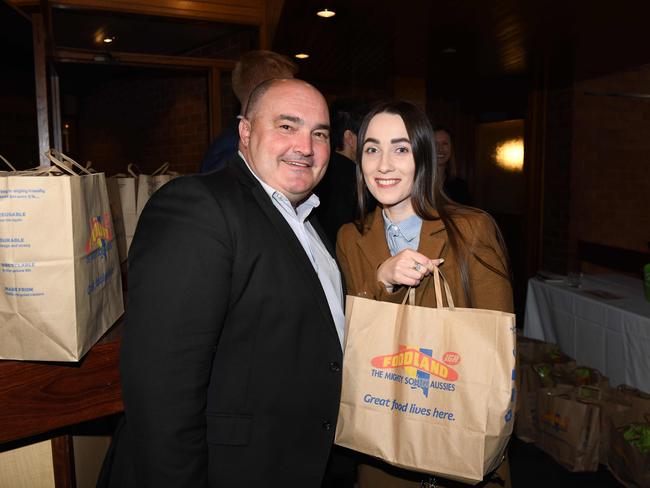 Franklin dos Santos from Foodland with Tetiana Andriiets. Picture: Naomi Jellicoe