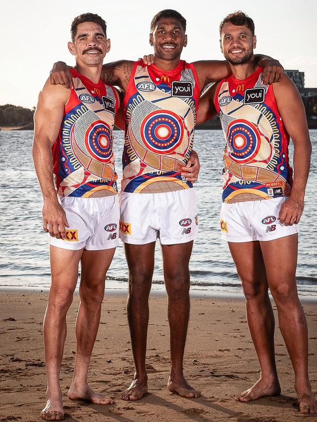 Charlie Cameron, Keidean Coleman and Cal Ah Chee. Picture: Brisbane Lions.