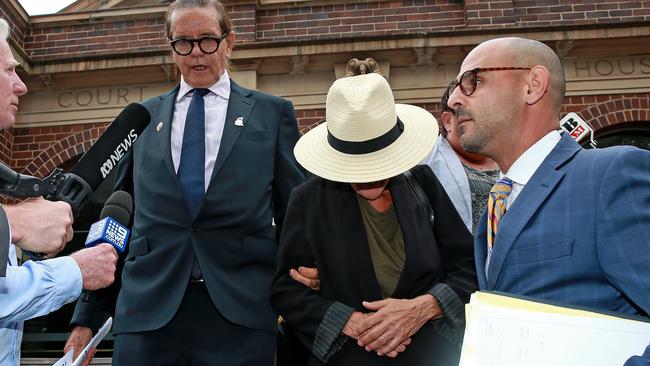 Lawyer Charles Waterstreet leaves Manly Court where he represented alleged murderer Mathew Flame. Picture: Toby Zerna