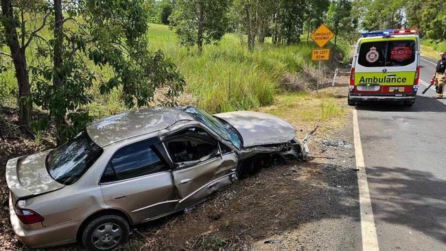 Serious head on collision, Maleny Kenilworth Rd, Conondale. Picture - contributed.