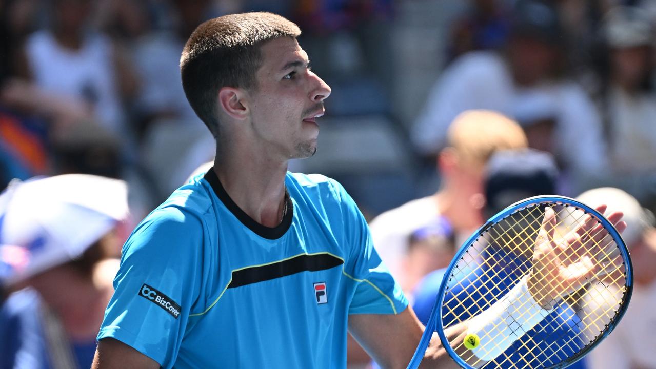 Alexei Popyrin has a date with the reigning champion ahead. (Photo by Morgan Hancock/Getty Images)