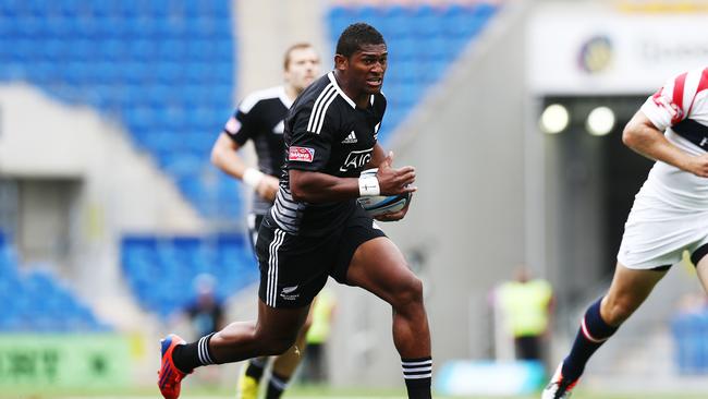 Waisake Naholo in action for the New Zealand sevens team on the Gold Coast.