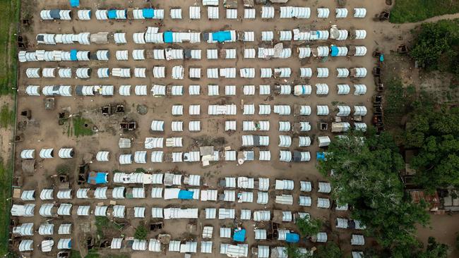 A camp in northern Mozambique for those displaced by insurent attacks. Picture: AFP