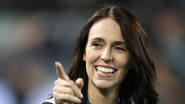 AUCKLAND, NEW ZEALAND - AUGUST 25:  New Zealand Prime Minister Jacinda Ardern during The Rugby Championship game between the New Zealand All Blacks and the Australia Wallabies at Eden Park on August 25, 2018 in Auckland, New Zealand.  (Photo by Phil Walter/Getty Images)