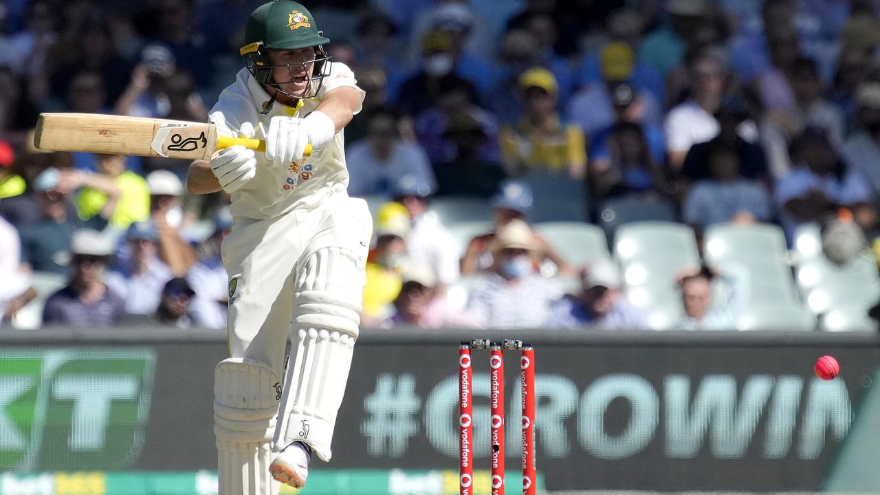 Marnus Labuschagne copped a bouncer barrage on day one. Photo by Daniel Kalisz/Getty Images