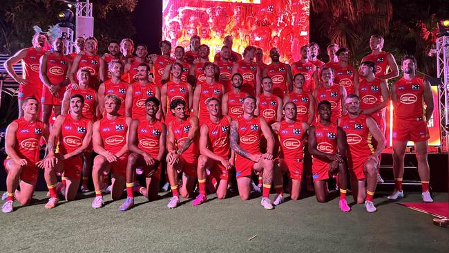 The Gold Coast Suns full team at the clubs 2024 season launch. Picture: Mohammad Alfares