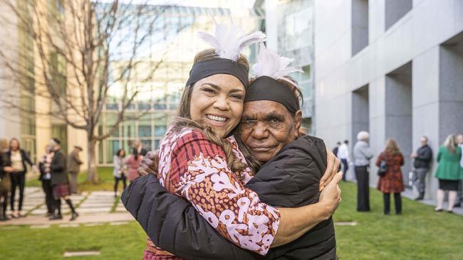 Senator Jacinta Price with her grand-aunt Tess Napaljarri Ross at Parliament House in Canberra. Picture: NCA NewsWire / Gary Ramage