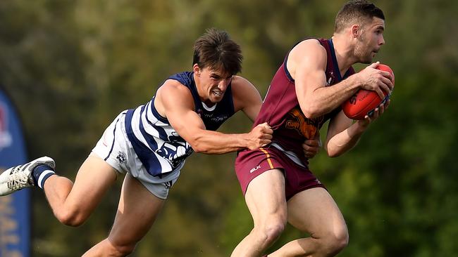 Tyler Cornish has the equal-most tackles of any player in the QAFL so far this season. (Photo by Albert Perez/AFL Media/Getty Images)