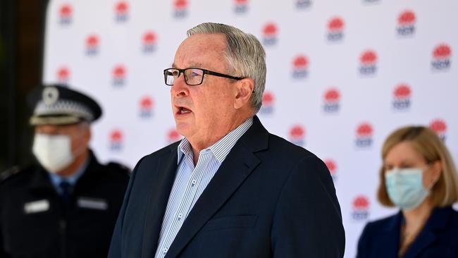Health Minister Brad Hazzard warned NSW has no time for Covidiots sprouting ant-mask views that threatens public health. Picture: NCA NewsWire/Bianca De Marchi
