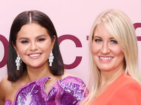 batyr CEO, Nic Brown and batyr Head of Major Gifts and Philanthropy, Lucy Steggles, with Selena Gomez at the Rare Impact Benefit in LA last week.  (Photo by Monica Schipper/Getty Images for Rare Impact Fund)