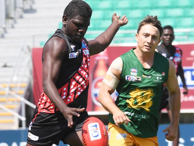 Tiwi Bombers   7 Ross Tungatalum  v St Mary's      Premier League  Picture KATRINA BRIDGEFORD.