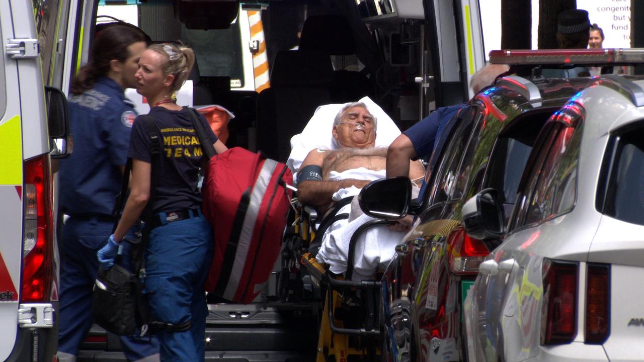 Mr Cooney was rushed to hospital after being shot inside an office block in Sydney’s CBD. Picture: On Scene Bondi