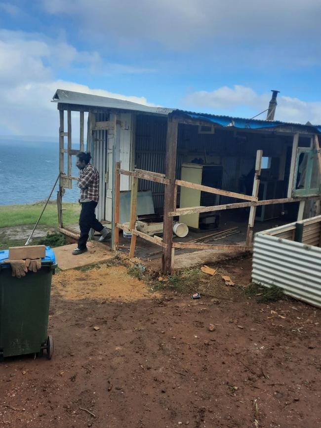 A man, alleged by SA Police to be George Lavrentiadis, photographed at the coastal shack. Picture: Supplied.