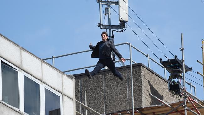 Tom Cruise filming Mission Impossible 6 in London. Picture: Splash