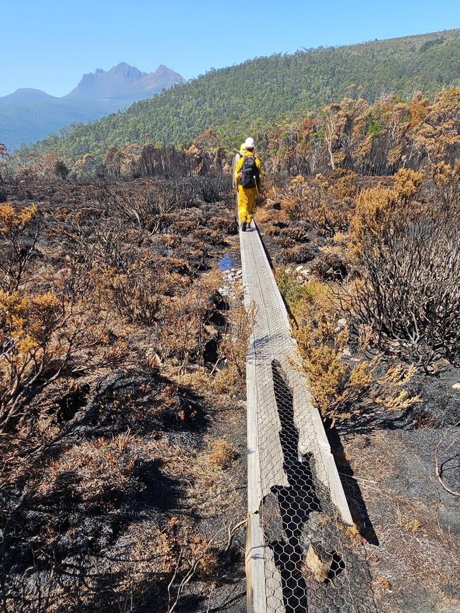 Canning Peak fire on February 21, 2025. Picture: Tasmania Fire Service