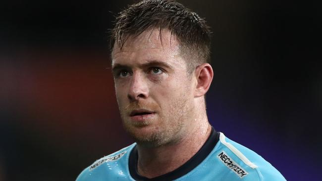 SYDNEY, AUSTRALIA - APRIL 27: Jed Holloway of the Waratahs is sent off during the round 11 Super Rugby match between the Waratahs and Sharks at Bankwest Stadium on April 27, 2019 in Sydney, Australia. (Photo by Mark Metcalfe/Getty Images)