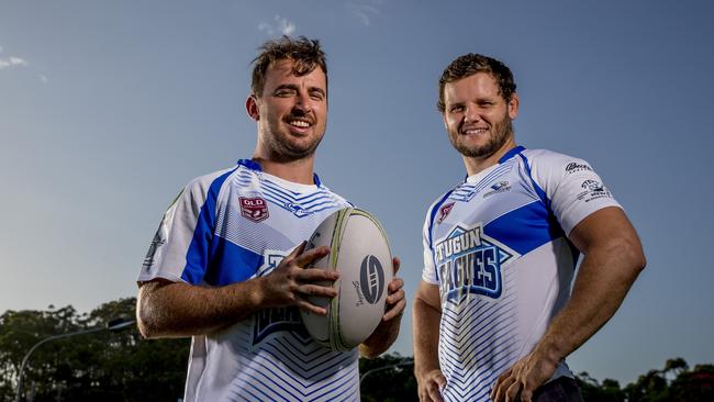 Tugun Seahawks recruits Jacob Grant and Josh Harvey. Picture: Jerad Williams