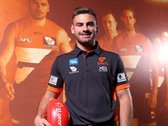 Stephen Coniglio announced as the new stand alone captain for the GWS Giants taking over from inaugural captains Phil Davis and Callan Ward. Picture. Phil Hillyard.