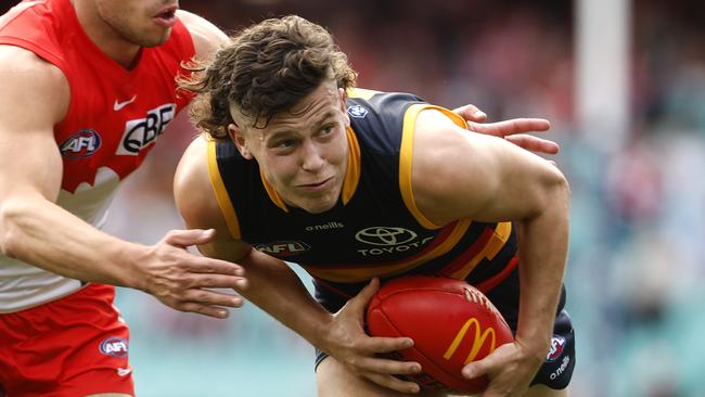 Adelaide's Jake Soligo during the Round 19 AFL match between the Sydney Swans and Adelaide Crows at the SCG on July 23, 2022 . Photo by Phil Hillyard (Image Supplied for Editorial Use only - **NO ON SALES** - Â©Phil Hillyard )