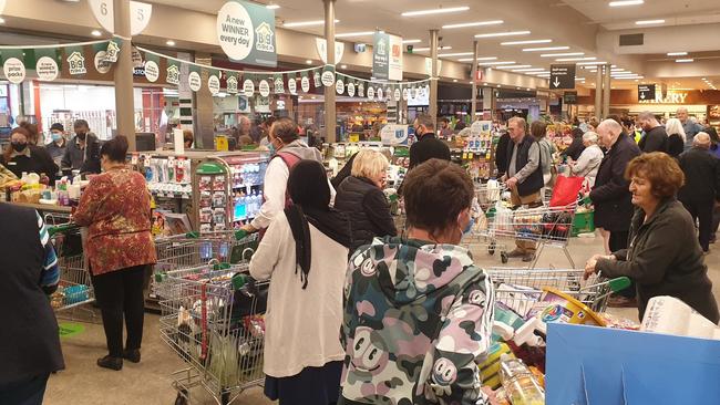 Shoppers at Woolworths, Hilton, on Wednesday. Picture: Col James