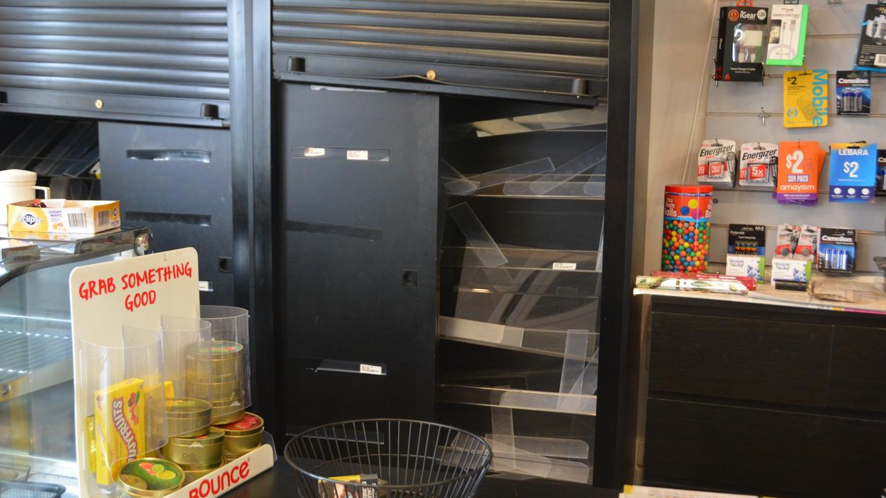 A group of thieves broke into at least six Toowoomba stores overnight, stealing alcohol and cigarettes. They caused extensive damage to the Ezy Convenience Store at Hill Street, Newtown, where they stole a large amount of smokes and chocolate bars.