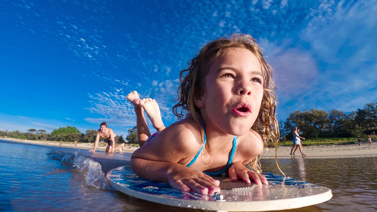 One of Jayden Lawson’s other entries in to the GoPro Million Dollar Challenge 2023 captured his daughter Addie having fun at Mooloolaba. Picture: Supplied