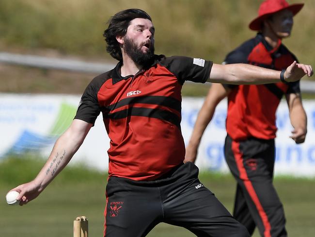 RomseyÃs Sean Day during the GDCA Cricket match between Rupertswood and Romsey at Salesian College in Sunbury, Saturday, Feb. 19, 2022. Picture: Andy Brownbill