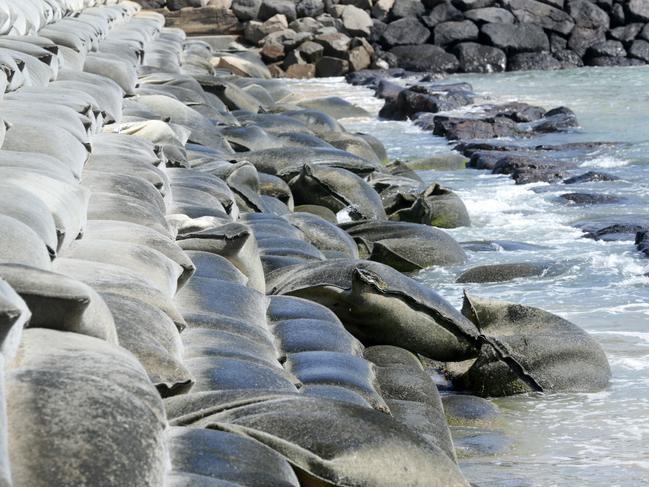 The collapsing sandbag wall at Portsea Beach will be repaired. Picture: Norm Oorloff