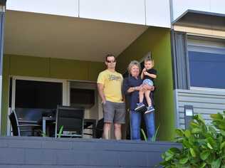 Heather Kroesen, son Damon Kroesen and grandson Declan Kroesen, 3, checked out the units at Gladstone Affordable Housing*s newest complex Shearwater. Photo Mike Richards / The Observer. Picture: Mike Richards GLA160515AHGP