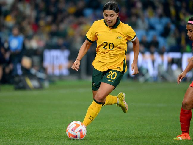 Matildas captain Sam Kerr has been nominated for FIFA’s best women’s player of the year award. Picture: Muhammad FAROOQ / AFP