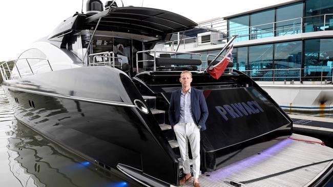 Brock Rodwell, sales director of Ray White Marine, says buyers of luxury yachts and superyachts should think about where they will keep their purchases because Australia has limited marina berths. Picture: NCA NewsWire/Damian Shaw