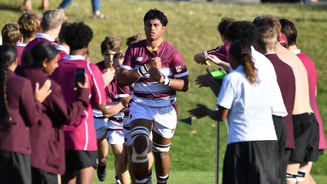 AIC Firsts XV St Peters Lutheran College captain Vice Latu. Saturday May 6, 2023. Picture, John Gass