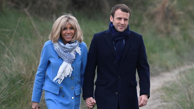 The age gap between President Macron and his wife, Brigitte, has raised eyebrows. Picture: AFP