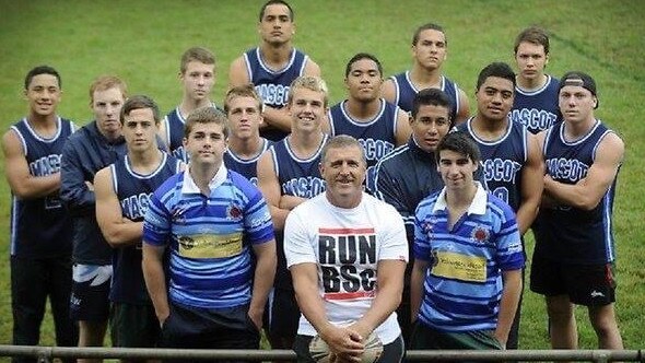 Mascot coach Darren Brown, a former Souths player, with Siosifa Talakai's all-conquering Jets side.