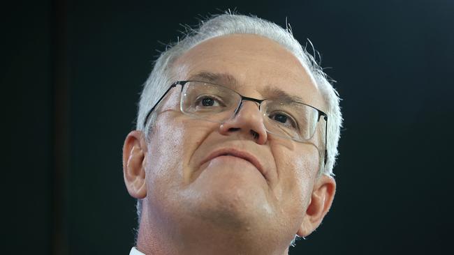 Prime Minister of Australia Scott Morrison at the National Press Club in Canberra. Picture: NCA/ Gary Ramage