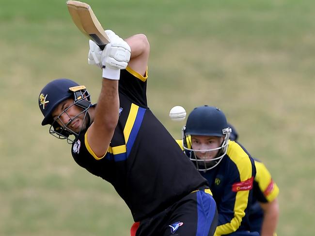 St Bernard's Chris Spinella during the VSDCA Cricket: St Bernard's v Plenty Valley match in Essendon West, Saturday, Jan. 16, 2021. Picture: Andy Brownbill