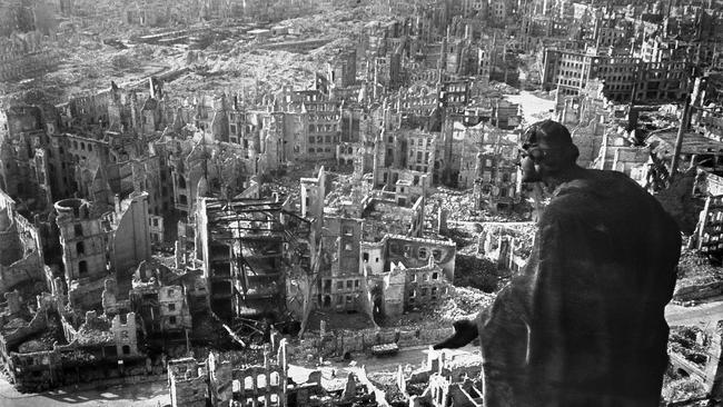 View taken from Dresden's townhall of the destroyed Old Town after the allied bombings in mid-February 1945.